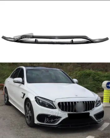 Mercedes W205 AMG C180 2 Parça Ön Lip Parlak Siyah Plastik Ön Ek - PRD-50995480