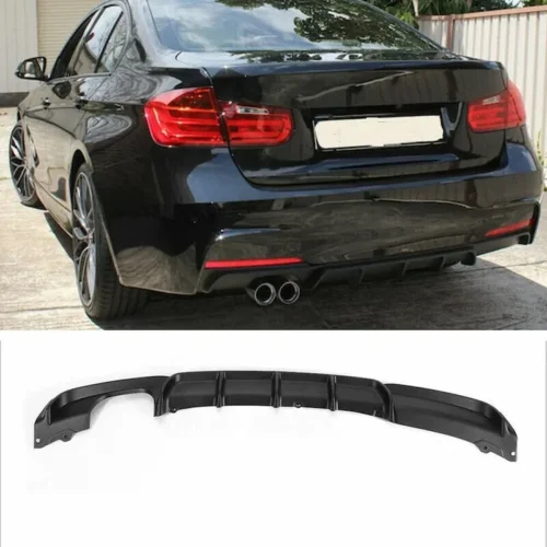 BMW F30 F31 2012–2018 M Sport Compatible Rear Diffuser, Matte Black, Left Dual Exhaust