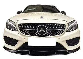 Mercedes W205 AMG C180 2 Parça Ön Lip Parlak Siyah Plastik Ön Ek - PRD-50995480 - Görsel 2